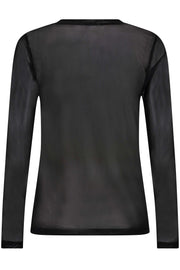 Mesh O-Neck Blouse 33201 | Black | T-Shirt fra Co'couture