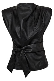 Gitt Pleat Top 35958 | Black | T-Shirt fra Co'couture