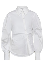 Sanna Asym Placket Shirt 35968 | White | Bluse fra Co'couture