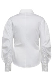 Sanna Asym Placket Shirt 35968 | White | Bluse fra Co'couture