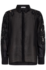 Kawa Embroidery Shirt 35988 | Black | Bluse fra Co'couture