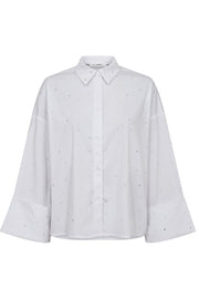 Leni Wide Cuff Stone Shirt 35992 | White | Bluse fra Co'couture