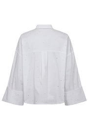 Leni Wide Cuff Stone Shirt 35992 | White | Bluse fra Co'couture