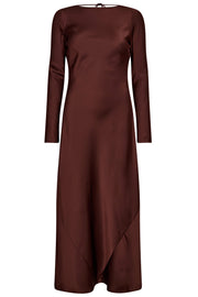 Safira Waterfall Back Dress 36564 | Dark Brown | Kjole fra Co'couture