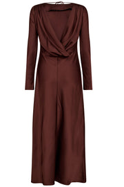 Safira Waterfall Back Dress 36564 | Dark Brown | Kjole fra Co'couture