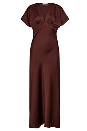 Safira V-Dress 36565 | Dark Brown | Kjole fra Co'couture