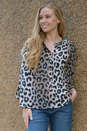 Sonna Blouse 3/4 | Leopard | Bluse fra Prepair