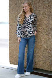 Sonna Blouse 3/4 | Leopard | Bluse fra Prepair