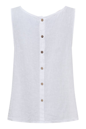 Alessia Linen Top | White