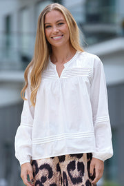 Eline Blouse | White | Bluse fra Prepair