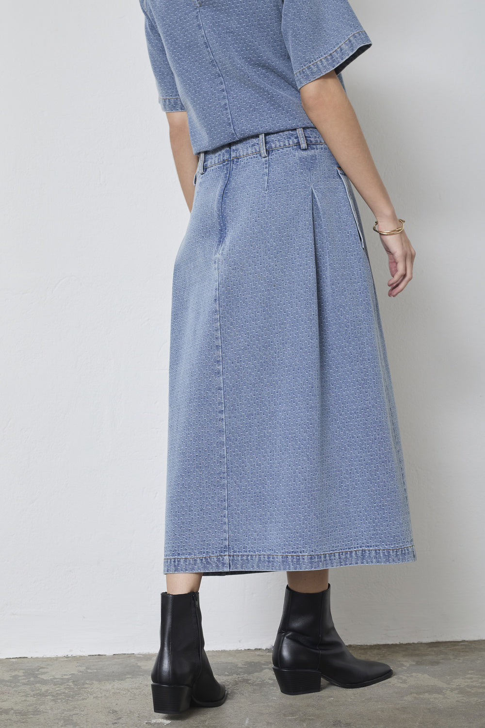 Co'couture LovaCC Anya Pleat Skirt (Denim blue) 44028 Nederdel