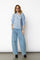 Callumcc Lace Puff V-Shirt | Pale Blue | Skjorte fra Co'Couture