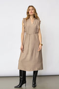 Heracc Frill Ss V-Dress | Walnut | Kjole fra Co'Couture