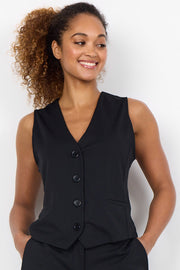 Freya Waistcoat | Black | Vest fra French Laundry