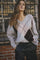 Maja Check V-Knit 32218 | Mid Grey | Strik fra Co'couture