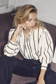 Tessie Stripe Puff Shirt | MarciBlack | Skjorte fra Co'couture