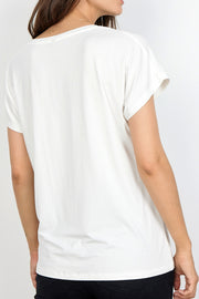 Daisy V-neck | Offwhite | T-Shirt fra State bird