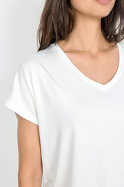 Daisy V-neck | Offwhite | T-Shirt fra State bird