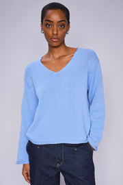 Bine LS V-neck Knit  | Hydrangea | Strik fra Mos Mosh