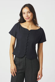 Tango Structure Top | Dark Navy | Bluse fra Neo Noir