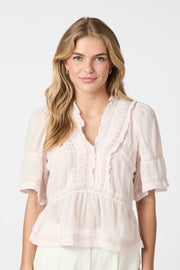 Evienne S Voile Top | Light Pink | Bluse fra Neo Noir