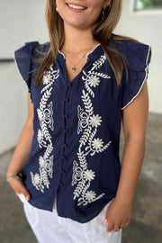Molly Embroidered Top| Top fra French Laundry