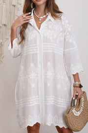 Embla Embroidered Shirt Dress | Skjorte fra Atelier C