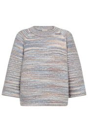 Grsclas Pullover 206237 | Star Off-White W. Baby Blue | Strik fra Freequent