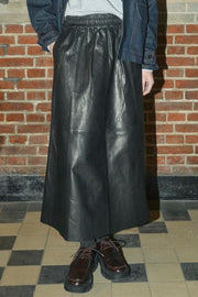 Deena Leather Skirt | Black | Nederdel fra Mos Mosh
