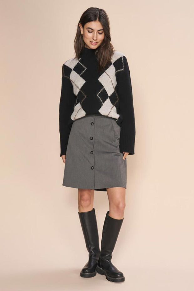 Zima Diamond Knit | Black | Strik fra Mos Mosh