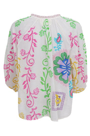 Sun Blouse | White Flower | Bluse fra Black Colour