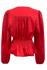 Tiki Ls Twist Blouse | Red | Bluse fra Liberté