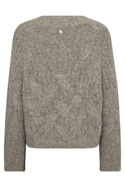 Unnur Hale V-neck Knit | Drizzle | Strik fra Mos Mosh