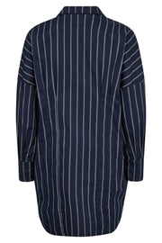 Sebi Stripe Pleat Shirt 35625 | Navy | Bluse fra Co'couture