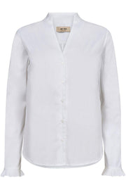 Hassie Pleat Shirt | White | Skjorte fra Mos Mosh