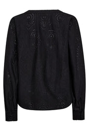 Yen Sina Lace Blouse  | Black | Bluse fra Mos Mosh