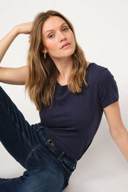 Arden Organic O-SS Tee  | Navy | T-Shirt fra Mos Mosh