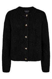 Fro O Neck Cardigan | Black | Strik fra Liberté