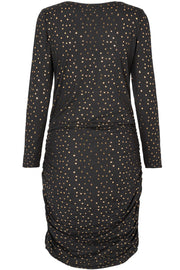 Alma Long Dress | Black Gold Dot 2 | Kjole fra Liberté