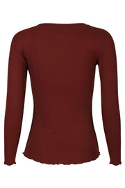 Natalia Ls Round Neck  Blouse | Bordeaux | Bluse fra Liberté