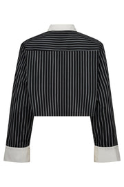 Danny Stripe Crop Shirt 35648 | Black | Bluse fra Co'couture