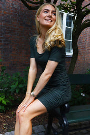 Alma Ss Turn Dress | Dusty Army | Vendbar kjole fra Liberté