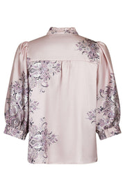 Roselle Paisley Border Blouse | Dusty Rose | Bluse fra Neo Noir