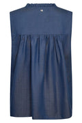 Solandra SL Denim Blouse | Mid Blue | Bluse fra Mos Mosh – nedsat