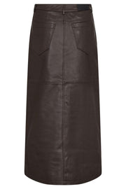 Phoebe Leather Slit Skirt 34074 | Mocca | Nederdel fra Co'couture
