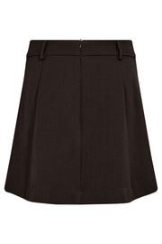 Luna Pocket Pleat Mini Skirt 34223 | Dark Brown | Nederdel fra Co'couture