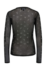 Mesh Ls Sparkle Tshirt | Black Bow Diamond Dot | Liberté