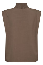 Hope Rib Turtleneck Vest 35534 | Elephant | S/S Shirts fra Co'couture