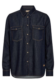Natalie Denim Shirt | Dark Blue | Skjorte fra Mos Mosh