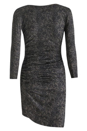 Alma Ls Wrap Dress | Black Grey Lace | Kjole fra Liberté